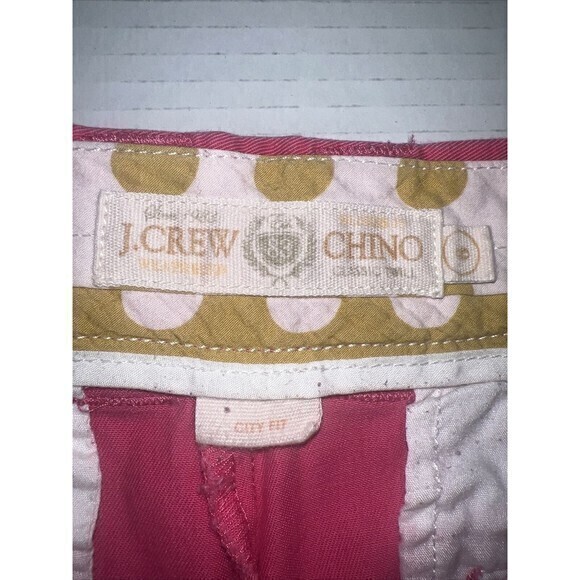 J Crew Womens Shorts 6 Pink Chino Flat Front Zip Pockets Hook Eye Solid Cotton - Picture 6 of 6